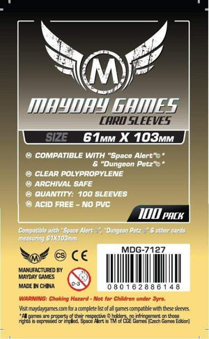 Mayday Games Board & Card Games "Space Alert" & "Dungeon Petz" Card Sleeves (61x103mm) - Premium Protection (50 sleeves per pack)