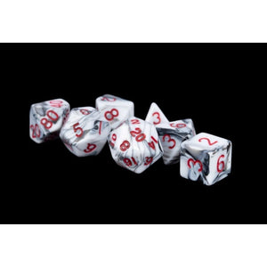 Metallic Dice Games Dice Dice - Acrylic - Marble - w/Red (MDG)