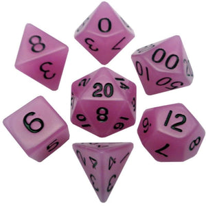 Metallic Dice Games Dice Dice - Acrylic Polyhedral - Glow Purple (MDG)