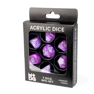 Metallic Dice Games Dice Dice - Acrylic - Stardust Purple (MDG)