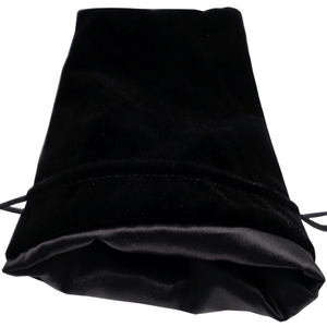 Metallic Dice Games Dice Dice Bag - MDG Large Velvet with Black Satin Lining - Black