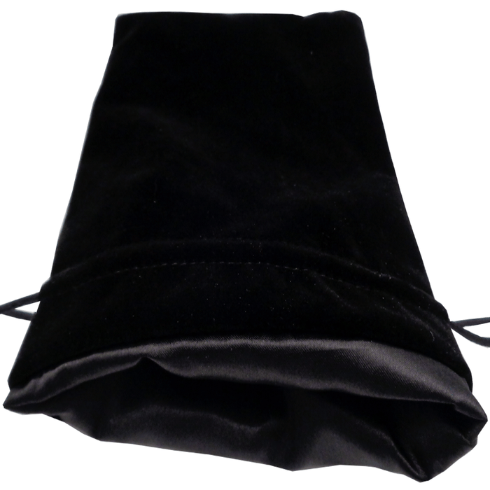 Dice Bag - MDG Large Velvet with Black Satin Lining - Black