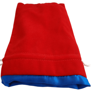 Metallic Dice Games Dice Dice Bag - MDG Large Velvet with Blue Satin Lining - Red