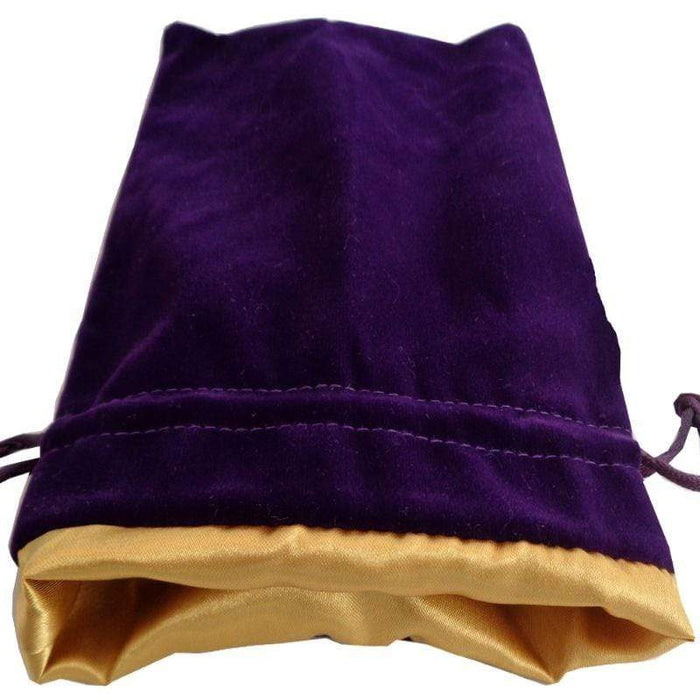 Dice Bag - MDG Large Velvet with Gold Satin Lining - Purple