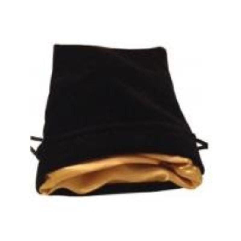Metallic Dice Games Dice Dice Bag - MDG Velvet with Gold Satin Lining - Black