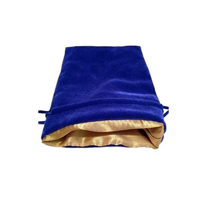 Metallic Dice Games Dice Dice Bag - MDG Velvet with Gold Satin Lining - Blue