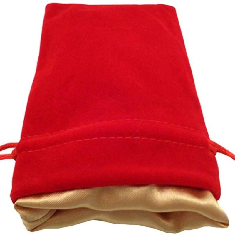 Metallic Dice Games Dice Dice Bag - MDG Velvet with Gold Satin Lining - Red