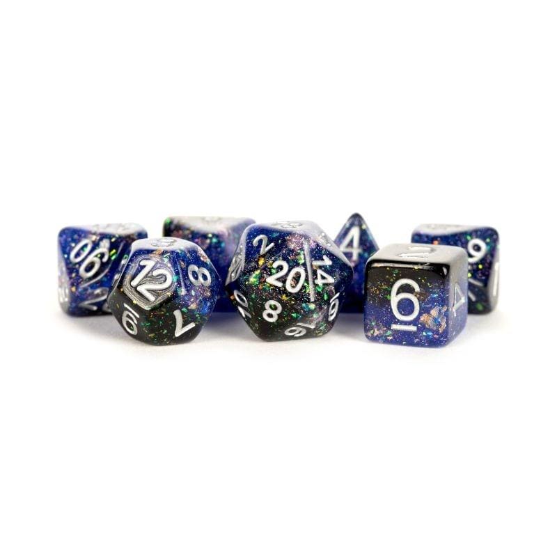 Metallic Dice Games Dice Dice - Eternal Resin Polyhedrals - Blue/Black (MDG)