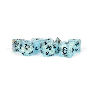 Metallic Dice Games Dice Dice - Flash Resin Polyhedrals - Blue (MDG)