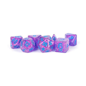 Metallic Dice Games Dice Dice - Flash Resin Polyhedrals - Purple (MDG)
