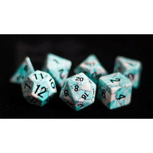 Metallic Dice Games Dice Dice - Gemstone Polyhedrals - Blue Turquoise (MDG)