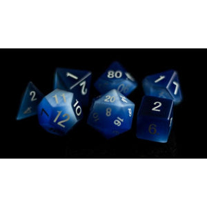 Metallic Dice Games Dice Dice - Gemstone Polyhedrals - Cat's Eye Frosted Blue (MDG)