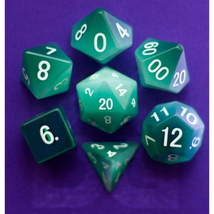 Metallic Dice Games Dice Dice - Gemstone Polyhedrals - Cat's Eye Mint Green (MDG)