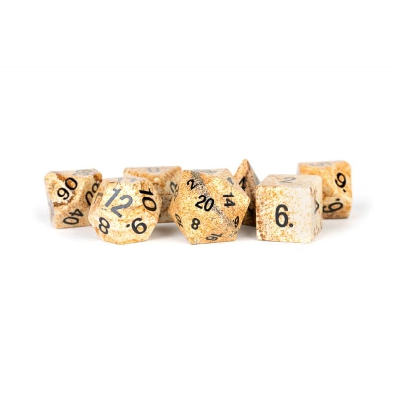 Metallic Dice Games Dice Dice - Gemstone Polyhedrals - Jasper Stone (MDG)