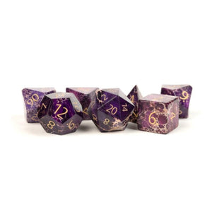 Metallic Dice Games Dice Dice - Gemstone Polyhedrals - Purple Imperial Stone (MDG)