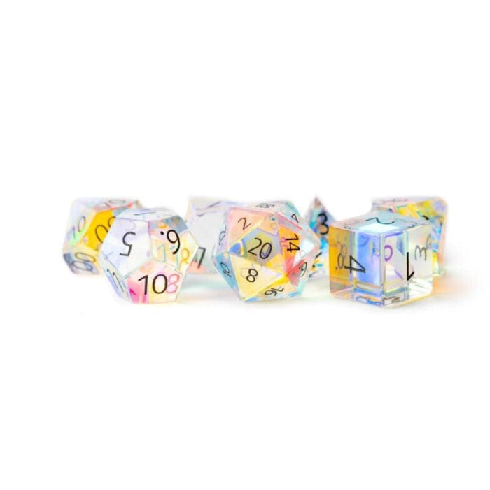 Dice - Gemstone Polyhedrals - Rainbow Prism Glass (MDG)