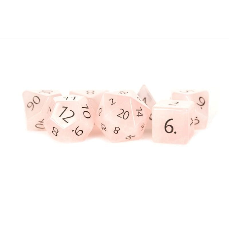 Metallic Dice Games Dice Dice - Gemstone Polyhedrals - Rose Quartz (MDG)