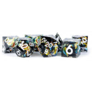 Metallic Dice Games Dice Dice - Handcrafted Resin Polyhedrals - Simmering Coal (MDG)