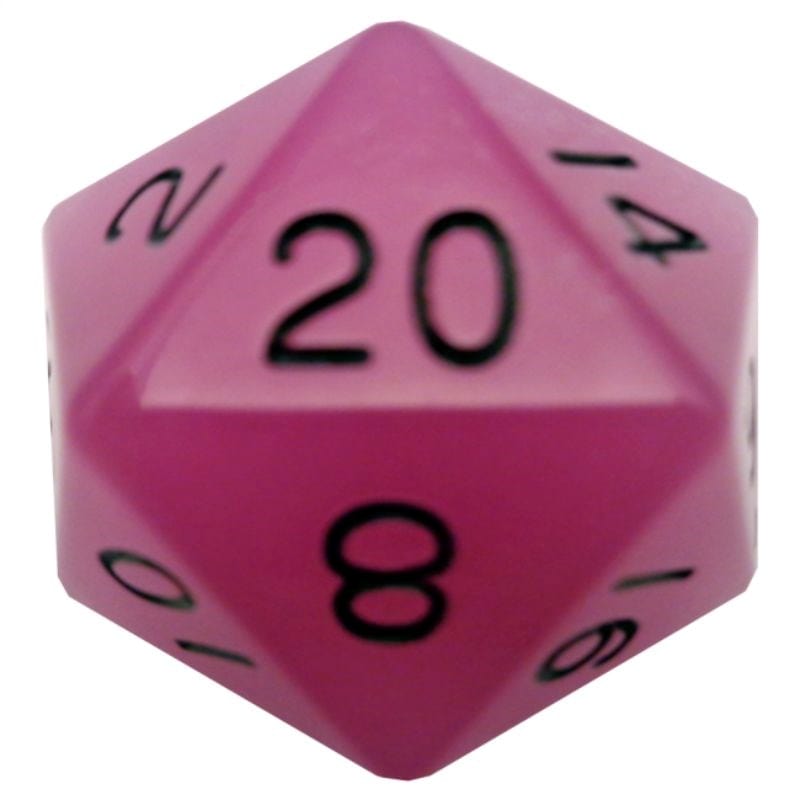Metallic Dice Games Dice Dice - Mega Acrylic d20 - Glow Purple w/ Black Numbers (MDG)
