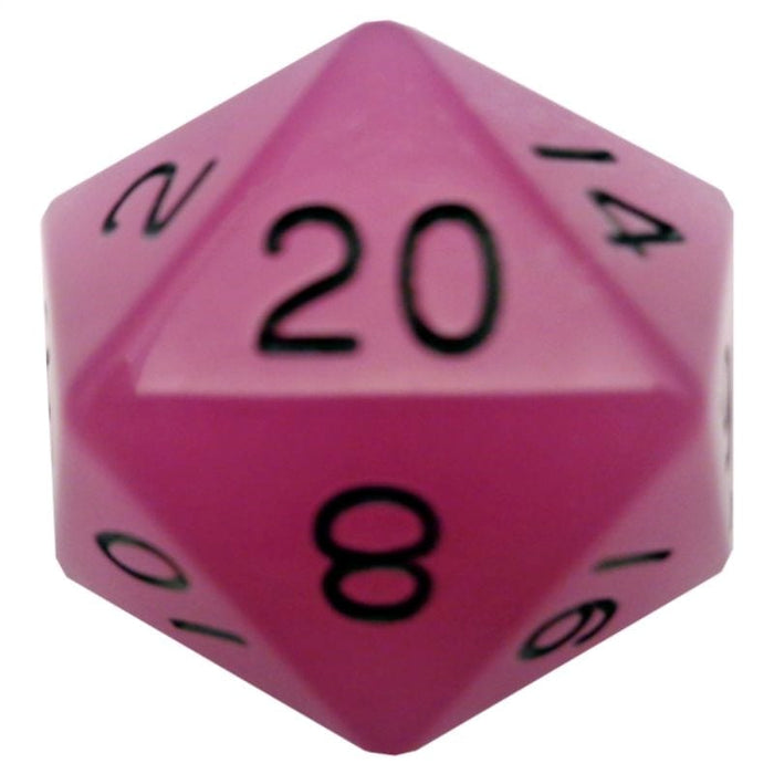Dice - Mega Acrylic Polyhedral - d20 - Glow Purple w/ Black Numbers (MDG)