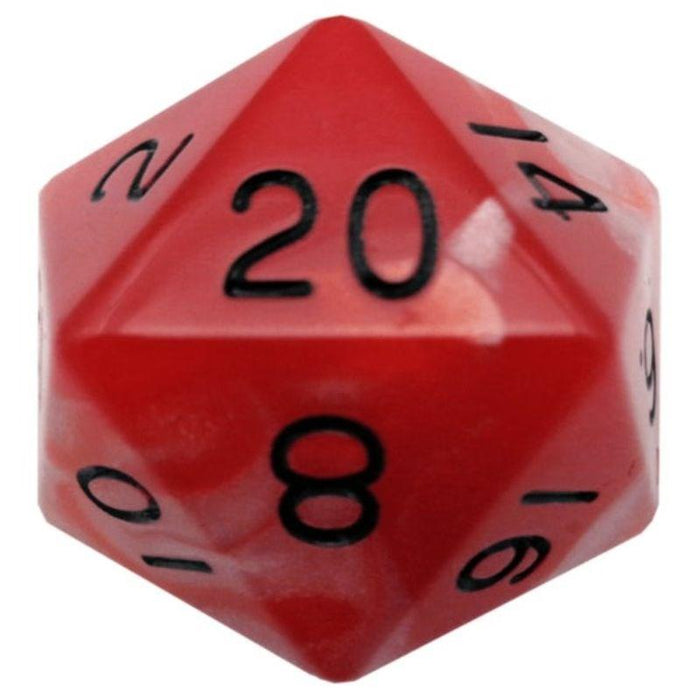 Dice - Mega Acrylic d20 - Red/White w/ Black Numbers (MDG)