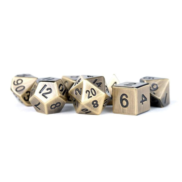 Dice - Metal Polyhedrals - 16mm Antique Gold (MDG)