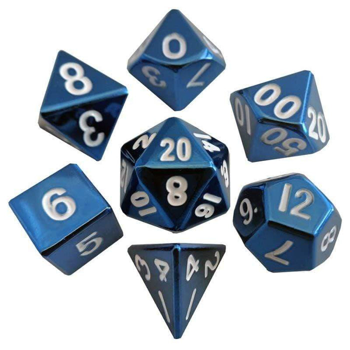 Dice - Metal Polyhedrals - 16mm Blue Painted (MDG)