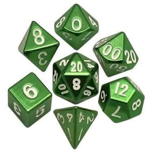 Metallic Dice Games Dice Dice - Metal Polyhedrals - 16mm Green Painted (MDG)