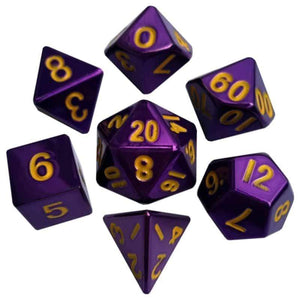 Metallic Dice Games Dice Dice - Metal Polyhedrals - 16mm Purple Painted (MDG)