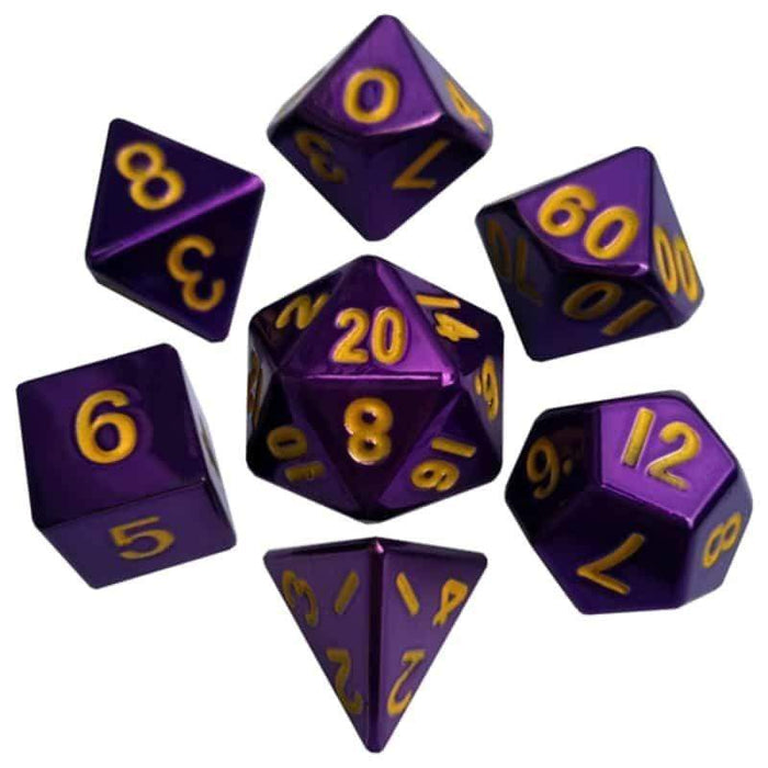 Dice - Metal Polyhedrals - 16mm Purple Painted (MDG)