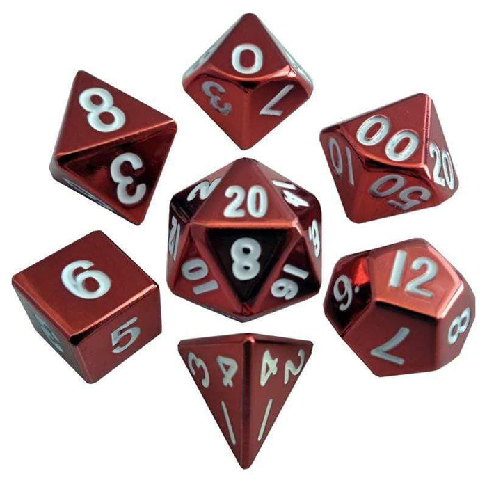 Dice - Metal Polyhedrals - 16mm Red Painted (MDG)