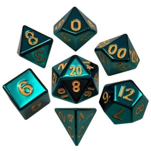 Metallic Dice Games Dice Dice - Metal Polyhedrals - 16mm Turquoise Painted (MDG)