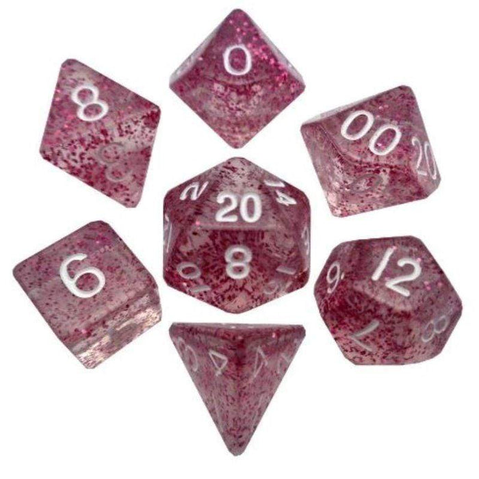 Dice - Mini Polyhedrals - Ethereal Light Purple with White Numbers (MDG)