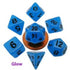 Metallic Dice Games Dice Dice - Mini Polyhedrals - Glow Blue with Black Numbers (MDG)