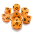 Metallic Dice Games Dice Dice - Mini Polyhedrals - Glow Orange with Black Numbers (MDG)
