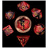 Metallic Dice Games Dice Dice - Mini Polyhedrals â Red/Black with Gold Numbers (MDG)