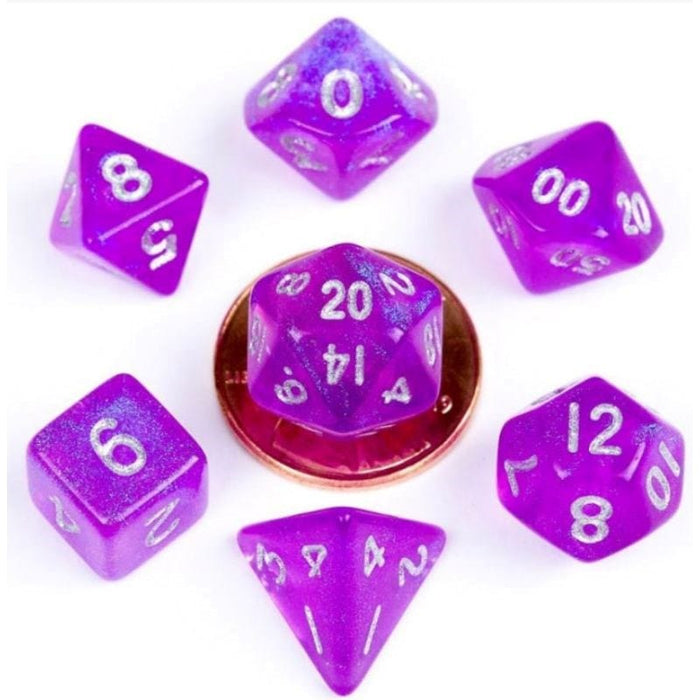 Dice - Mini Polyhedrals - Stardust Purple (MDG)