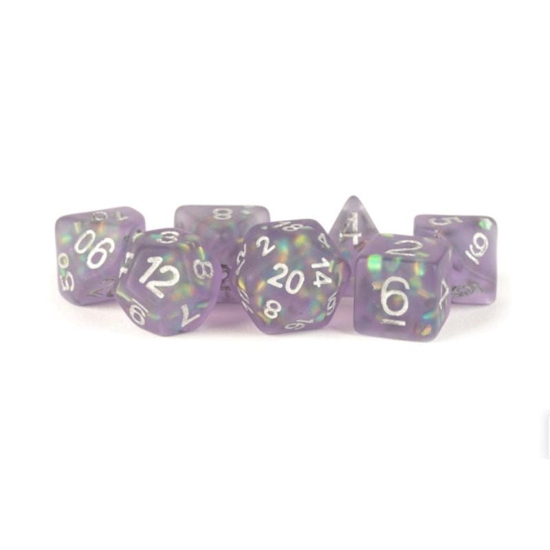 Metallic Dice Games Dice Dice - Resin - Icy Opal - Purple w/Silver (MDG)