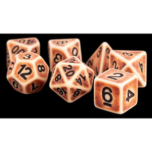 Metallic Dice Games Dice Dice - Resin Polyhedral - Ancient Brown (MDG)