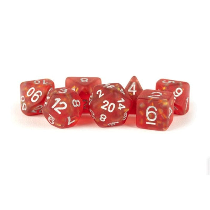 Dice - Resin Polyhedrals - Icy Opal Red (MDG)