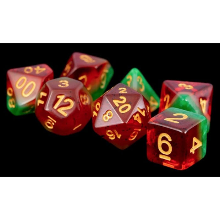 Dice - Resin Polyhedrals - Watermelon (MDG)