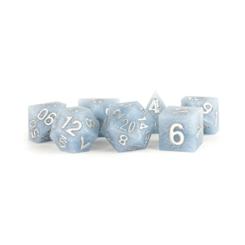 Metallic Dice Games Dice Dice - Sharp Edge Silicone Rubber Polyhedrals - Glacial Debris (MDG)