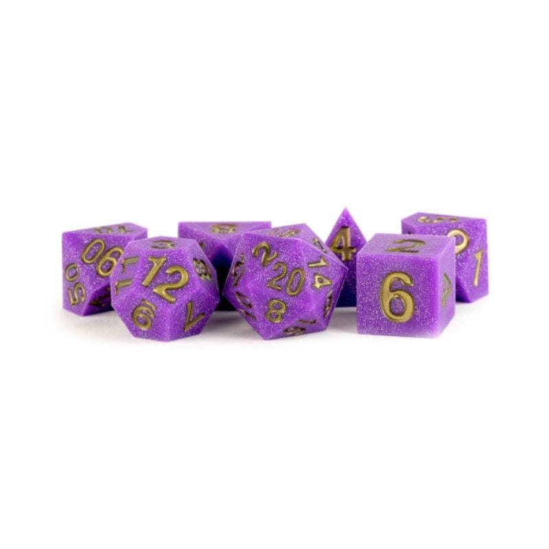 Metallic Dice Games Dice Dice - Sharp Edge Silicone Rubber Polyhedrals - Regal Ricochet (MDG)