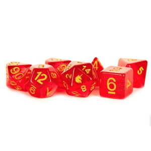 Metallic Dice Games Dice Dice - Unicorn Resin Polyhedral - Unicorn Red (MDG)