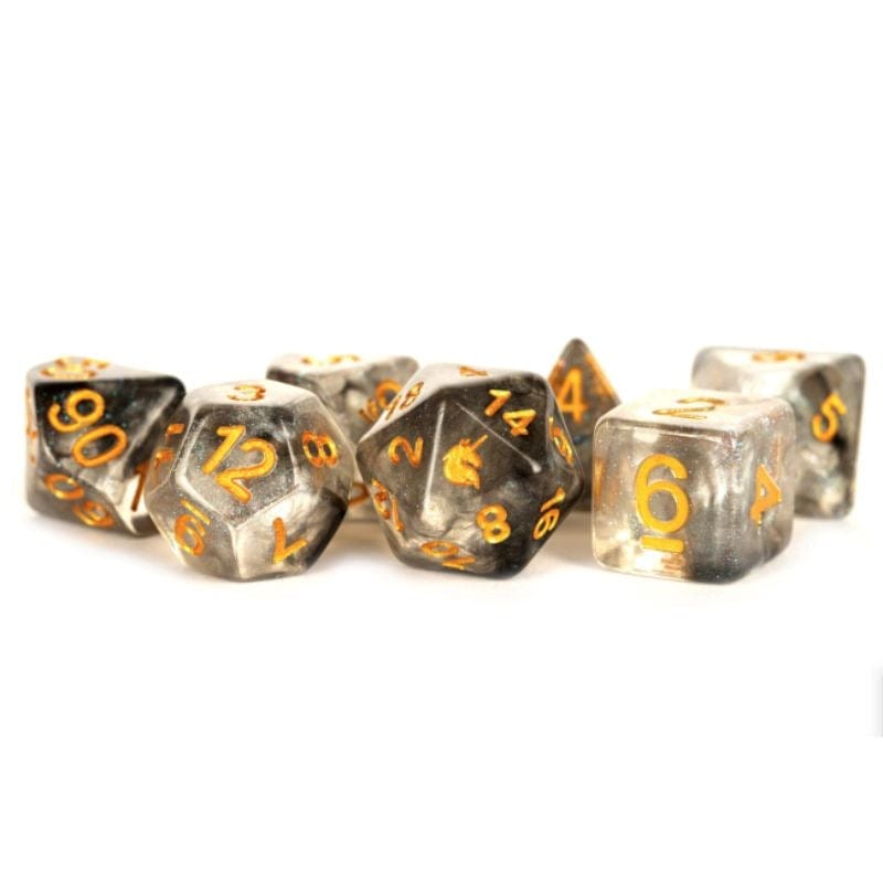 Metallic Dice Games Dice Dice - Unicorn Resin Polyhedral - Unicorn Rogue Rage (MDG)