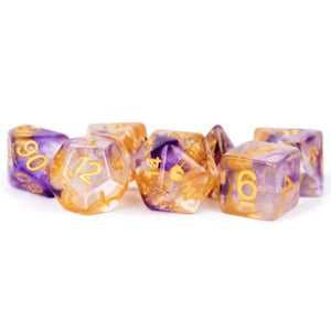 Metallic Dice Games Dice Dice - Unicorn Resin Polyhedral - Unicorn Royal Sunset (MDG)