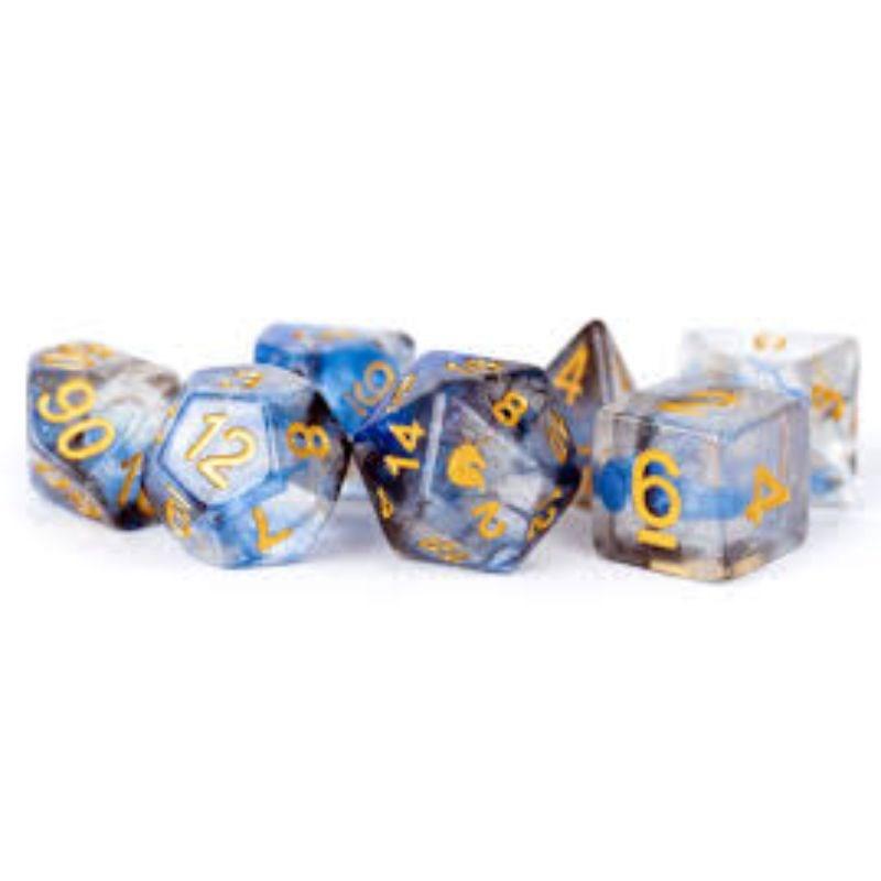 Metallic Dice Games Dice Dice - Unicorn Resin Polyhedrals - Arctic Storm