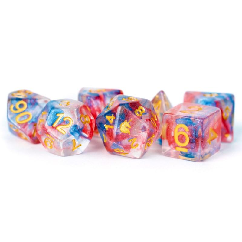 Metallic Dice Games Dice Dice - Unicorn Resin Polyhedrals - Cosmic Carnival (MDG)
