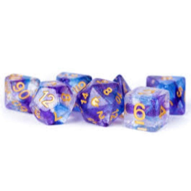 Metallic Dice Games Dice Dice - Unicorn Resin Polyhedrals - Midnight Fantasy