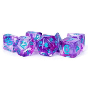 Metallic Dice Games Dice Dice - Unicorn Resin Polyhedrals - Violet Infusion (MDG)